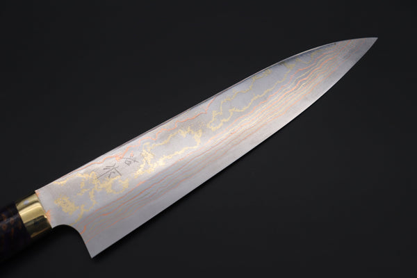 Takeshi Saji Gyuto Takeshi Saji SUMMIT ― Limited Edition Custom Series SMT-840 Blue Steel No.2 Rainbow Damascus Gyuto 210mm (8.2 inch)