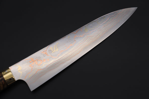 Takeshi Saji Gyuto Takeshi Saji SUMMIT ― Limited Edition Custom Series SMT-841 Blue Steel No.2 Rainbow Damascus Gyuto 210mm (8.2 inch)