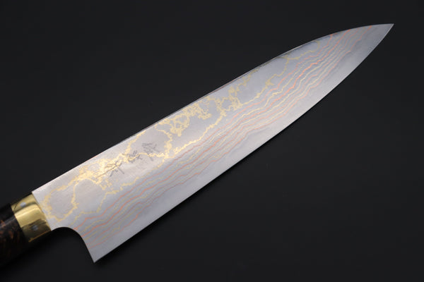 Takeshi Saji Gyuto Takeshi Saji SUMMIT ― Limited Edition Custom Series SMT-842 Blue Steel No.2 Rainbow Damascus Gyuto 210mm (8.2 inch)