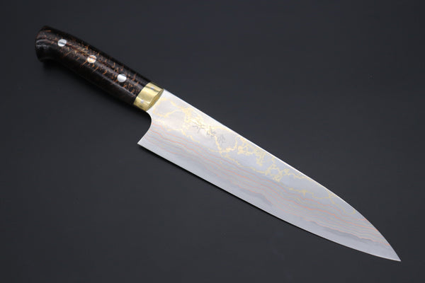 Takeshi Saji Gyuto Takeshi Saji SUMMIT ― Limited Edition Custom Series SMT-842 Blue Steel No.2 Rainbow Damascus Gyuto 210mm (8.2 inch)