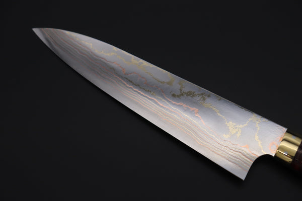 Takeshi Saji Gyuto Takeshi Saji SUMMIT ― Limited Edition Custom Series SMT-843 Blue Steel No.2 Rainbow Damascus Gyuto 210mm (8.2 inch)