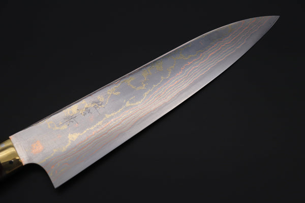 Takeshi Saji Gyuto Takeshi Saji SUMMIT ― Limited Edition Custom Series SMT-844 Blue Steel No.2 Rainbow Damascus Gyuto 210mm (8.2 inch)