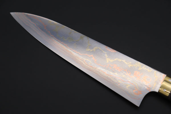 Takeshi Saji Gyuto Takeshi Saji SUMMIT ― Limited Edition Custom Series SMT-844 Blue Steel No.2 Rainbow Damascus Gyuto 210mm (8.2 inch)