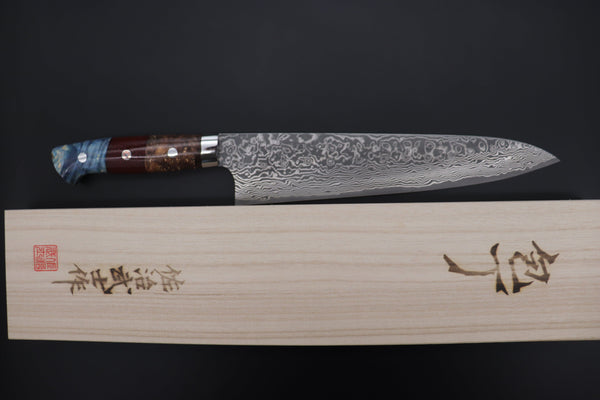 Takeshi Saji Gyuto Takeshi Saji SUMMIT ― Limited Edition Custom Series SMT-877 R-2 Custom Damascus Gyuto 240mm (9.4 Inch)