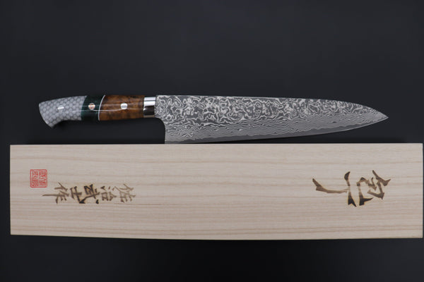 Takeshi Saji Gyuto Takeshi Saji SUMMIT ― Limited Edition Custom Series SMT-878 R-2 Custom Damascus Gyuto 240mm (9.4 Inch)