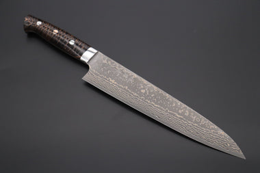 Takeshi Saji Gyuto Takeshi Saji SUMMIT ― Limited Edition Custom Series SMT-967 VG-10W Multi-Colored Golden-Rainbow Damascus Gyuto 240mm (9.4 Inch)