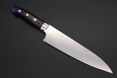 Takeshi Saji Gyuto Takeshi Saji SUMMIT ― Limited Edition Custom Series SMT-994 VG-10W磨 Multi-Colored Golden-Rainbow Damascus Gyuto 180mm (7 Inch)