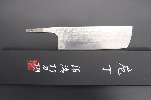 Takeshi Saji Nakiri “Build Your Dream Knife” Takeshi Saji “Ocean Sunshine” VG-10 Custom Hammered Damascus TSBO-5 Nakiri 165mm (6.4 Inch)