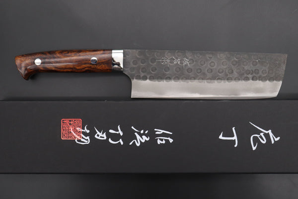 Takeshi Saji Nakiri ASBI-4 Nakiri 165mm Takeshi Saji Aogami Super Custom Series Nakiri 165mm (6.4 inch, Ironwood Handle)