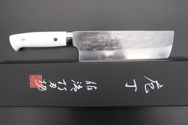 Takeshi Saji Nakiri Takeshi Saji SRS-13 Custom Series Nakiri 165mm (6.4 inch, White Corian Handle)