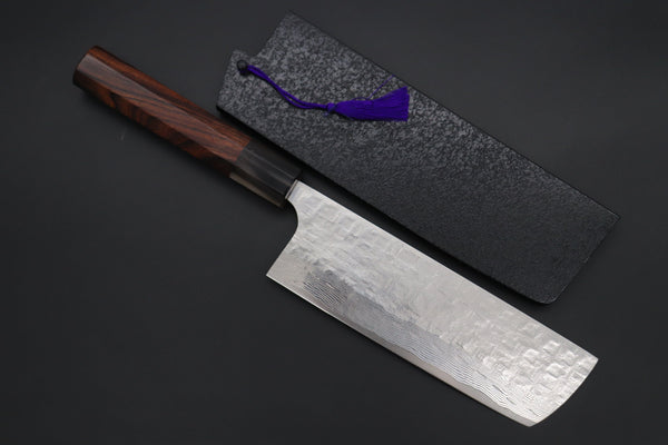 Takeshi Saji Nakiri Takeshi Saji SUMMIT ― Limited Edition Custom Series “Ocean Sunshine” VG-10 Custom Hammered Damascus Nakiri 165mm (6.4 Inch, STCL-315)