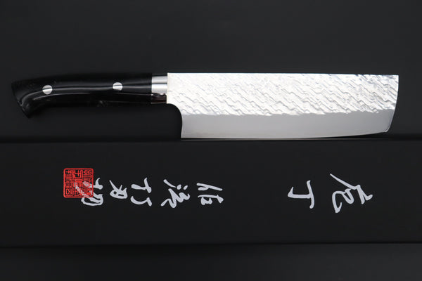 Takeshi Saji Nakiri Takeshi Saji SUMMIT ― Limited Edition Custom Series SMT-1033 STRIX SAN-MAI Custom Hammered Nakiri 165mm (6.4 Inch)