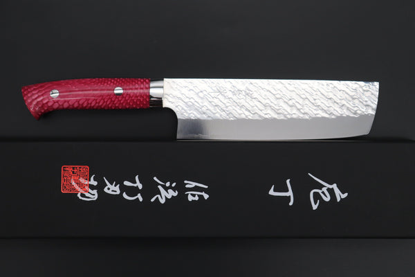 Takeshi Saji Nakiri Takeshi Saji SUMMIT ― Limited Edition Custom Series SMT-1034 STRIX SAN-MAI Custom Hammered Nakiri 165mm (6.4 Inch)