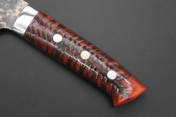 Takeshi Saji Nakiri Takeshi Saji SUMMIT ― Limited Edition Custom Series SMT-1052 VG-10W Multi-Colored Golden-Rainbow Damascus Nakiri 165mm (6.4 Inch)
