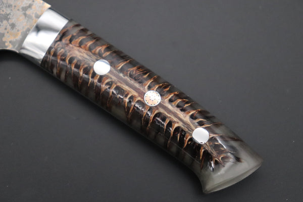 Takeshi Saji Nakiri Takeshi Saji SUMMIT ― Limited Edition Custom Series SMT-1054 VG-10W Multi-Colored Golden-Rainbow Damascus Nakiri 165mm (6.4 Inch)