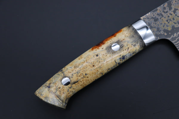 Takeshi Saji Nakiri Takeshi Saji SUMMIT ― Limited Edition Custom Series SMT-1086 VG-10W Multi-Colored Golden-Rainbow Damascus Nakiri 165mm (6.4 Inch)