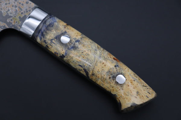 Takeshi Saji Nakiri Takeshi Saji SUMMIT ― Limited Edition Custom Series SMT-1088 VG-10W Multi-Colored Golden-Rainbow Damascus Nakiri 165mm (6.4 Inch)