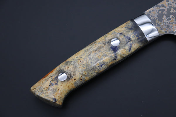 Takeshi Saji Nakiri Takeshi Saji SUMMIT ― Limited Edition Custom Series SMT-1088 VG-10W Multi-Colored Golden-Rainbow Damascus Nakiri 165mm (6.4 Inch)
