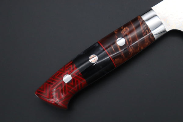 Takeshi Saji Nakiri Takeshi Saji SUMMIT ― Limited Edition Custom Series SMT-1126 VG-10W磨 Multi-Colored Golden-Rainbow Damascus Nakiri 165mm (6.4 Inch)