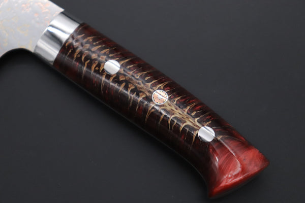 Takeshi Saji Nakiri Takeshi Saji SUMMIT ― Limited Edition Custom Series SMT-1170 VG-10W磨 Multi-Colored Golden-Rainbow Damascus Nakiri 165mm (6.4 Inch)