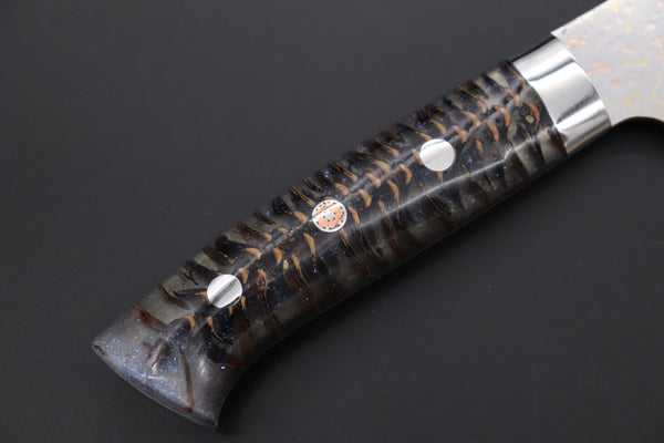 Takeshi Saji Nakiri Takeshi Saji SUMMIT ― Limited Edition Custom Series SMT-1173 VG-10W磨 Multi-Colored Golden-Rainbow Damascus Nakiri 165mm (6.4 Inch)