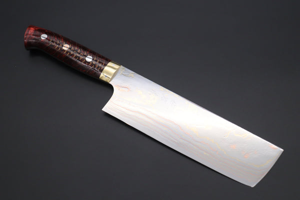 Takeshi Saji Nakiri Takeshi Saji SUMMIT ― Limited Edition Custom Series SMT-831 Blue Steel No.2 Rainbow Damascus Nakiri 165mm (6.4 inch)