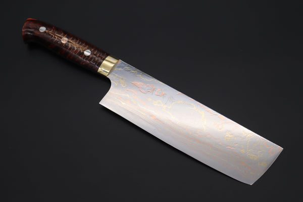 Takeshi Saji Nakiri Takeshi Saji SUMMIT ― Limited Edition Custom Series SMT-832 Blue Steel No.2 Rainbow Damascus Nakiri 165mm (6.4 inch)