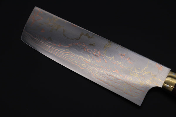 Takeshi Saji Nakiri Takeshi Saji SUMMIT ― Limited Edition Custom Series SMT-832 Blue Steel No.2 Rainbow Damascus Nakiri 165mm (6.4 inch)