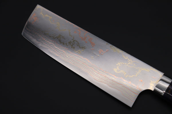 Takeshi Saji Nakiri Takeshi Saji SUMMIT ― Limited Edition Custom Series SMT-834 Blue Steel No.2 Rainbow Damascus Nakiri 165mm (6.4 inch)