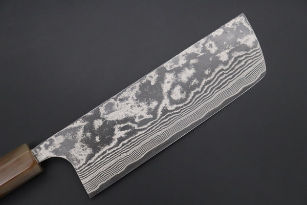 Takeshi Saji Nakiri Takeshi Saji SUMMIT ― Limited Edition Custom Series VG-10 Custom Damascus Nakiri 165mm (6.4 Inch, STCL-314)