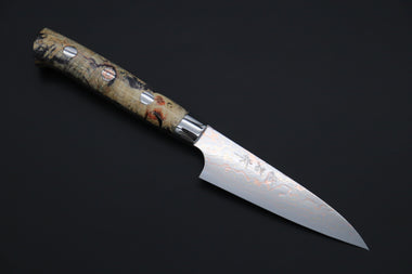 Takeshi Saji Paring Takeshi Saji SUMMIT ― Limited Edition Custom Series SMT-1103 VG-10W磨 Multi-Colored Golden-Rainbow Damascus Paring 95mm (3.7 Inch)