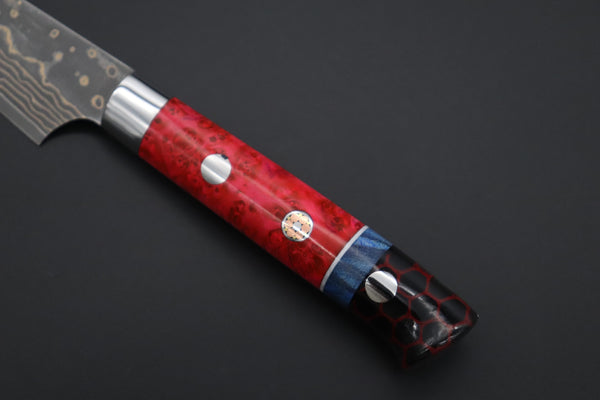 Takeshi Saji Paring Takeshi Saji SUMMIT ― Limited Edition Custom Series SMT-1142 VG-10W Multi-Colored Golden-Rainbow Damascus Paring 95mm (3.7 Inch)