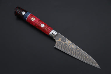 Takeshi Saji Paring Takeshi Saji SUMMIT ― Limited Edition Custom Series SMT-1142 VG-10W Multi-Colored Golden-Rainbow Damascus Paring 95mm (3.7 Inch)