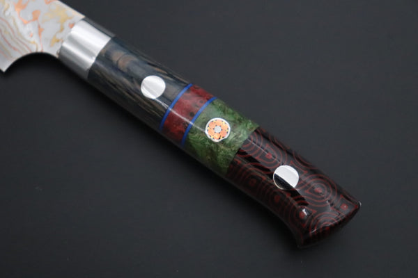 Takeshi Saji Paring Takeshi Saji SUMMIT ― Limited Edition Custom Series SMT-1195 VG-10W Multi-Colored Golden-Rainbow Damascus Paring 95mm (3.7 Inch)