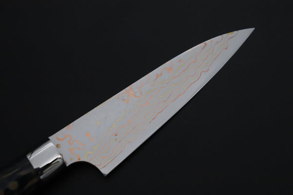 Takeshi Saji Paring Takeshi Saji SUMMIT ― Limited Edition Custom Series SMT-1196 VG-10W Multi-Colored Golden-Rainbow Damascus Paring 95mm (3.7 Inch)