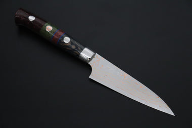Takeshi Saji Paring Takeshi Saji SUMMIT ― Limited Edition Custom Series SMT-1196 VG-10W Multi-Colored Golden-Rainbow Damascus Paring 95mm (3.7 Inch)
