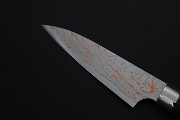 Takeshi Saji Paring Takeshi Saji SUMMIT ― Limited Edition Custom Series SMT-1197 VG-10W Multi-Colored Golden-Rainbow Damascus Paring 95mm (3.7 Inch)