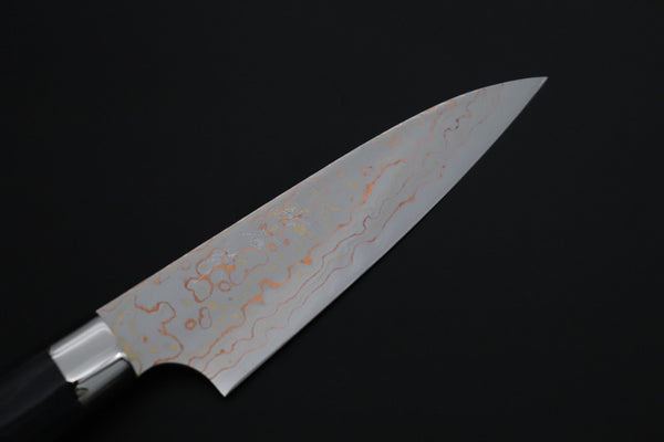 Takeshi Saji Paring Takeshi Saji SUMMIT ― Limited Edition Custom Series SMT-1198 VG-10W Multi-Colored Golden-Rainbow Damascus Paring 95mm (3.7 Inch)
