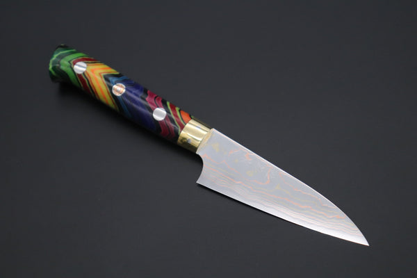 Takeshi Saji Paring Takeshi Saji SUMMIT ― Limited Edition Custom Series SMT-812 Blue Steel No.2 Rainbow Damascus Paring 90mm (3.5 Inch)