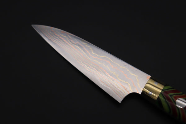 Takeshi Saji Paring Takeshi Saji SUMMIT ― Limited Edition Custom Series SMT-812 Blue Steel No.2 Rainbow Damascus Paring 90mm (3.5 Inch)