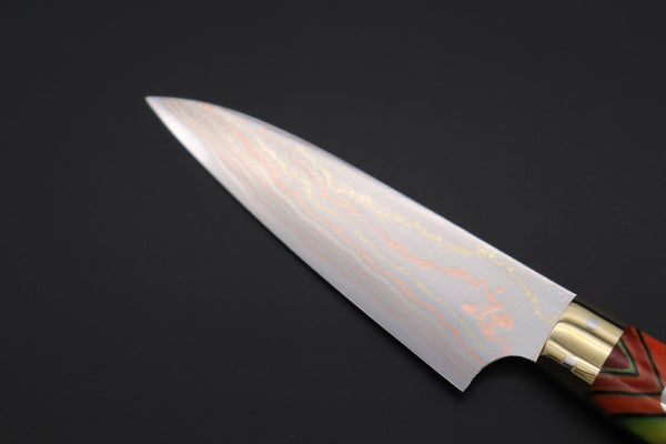 Takeshi Saji Paring Takeshi Saji SUMMIT ― Limited Edition Custom Series SMT-813 Blue Steel No.2 Rainbow Damascus Paring 90mm (3.5 Inch)