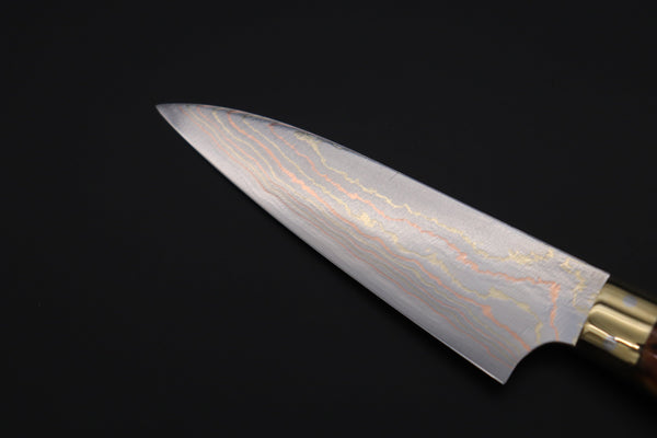 Takeshi Saji Paring Takeshi Saji SUMMIT ― Limited Edition Custom Series SMT-815 Blue Steel No.2 Rainbow Damascus Paring 90mm (3.5 Inch)