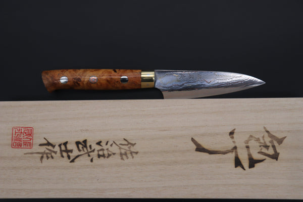 Takeshi Saji Paring Takeshi Saji SUMMIT ― Limited Edition Custom Series SMT-816 Blue Steel No.2 Rainbow Damascus Paring 90mm (3.5 Inch)