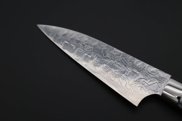 Takeshi Saji Paring Takeshi Saji SUMMIT ― Limited Edition Custom Series Summer Edition SMT-1007 R-2 Custom Damascus Paring 95mm (3.7 Inch, White Ice Turquoise Handle)