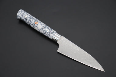 Takeshi Saji Paring Takeshi Saji SUMMIT ― Limited Edition Custom Series Summer Edition SMT-1007 R-2 Custom Damascus Paring 95mm (3.7 Inch, White Ice Turquoise Handle)