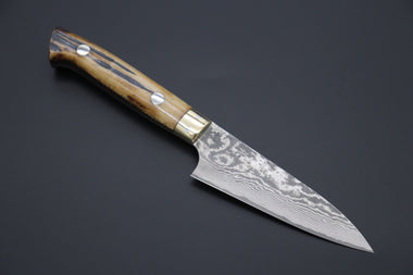Takeshi Saji Paring ST-1P Paring 90mm (3.5 inch) / Stag Bone Handle Takeshi Saji VG-10 Custom Damascus Wild Series Paring 90mm (3.5inch, Stag Bone Handle)ST-1P