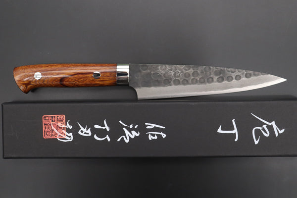 Takeshi Saji Petty Takeshi Saji Aogami Super Custom Series Petty (135mm and 150mm, 2 Sizes, Irownwood Handle)