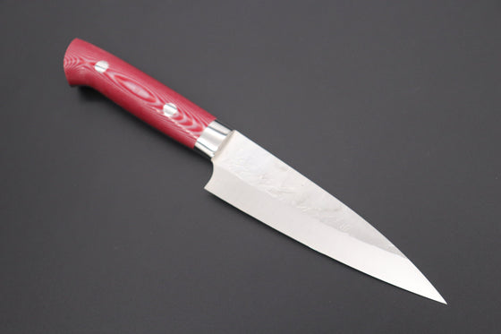 Takeshi Saji Petty Takeshi Saji SRS-13 Custom Series Petty 135mm (5.3 inch, Red & White Linen Micarta Handle)
