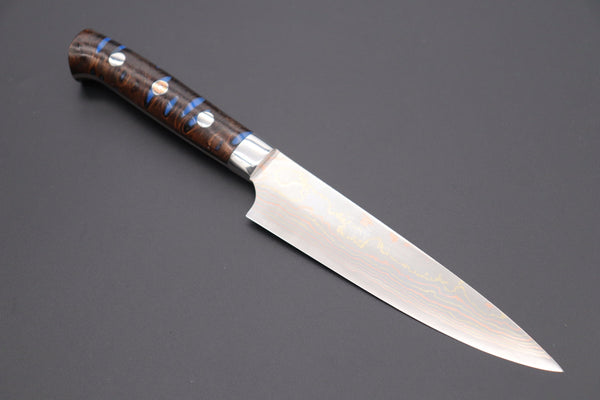 Takeshi Saji Petty Takeshi Saji SUMMIT ― Limited Edition Custom Series SMT-590 Blue Steel No.2 Rainbow Damascus Petty 135mm (5 Inch)