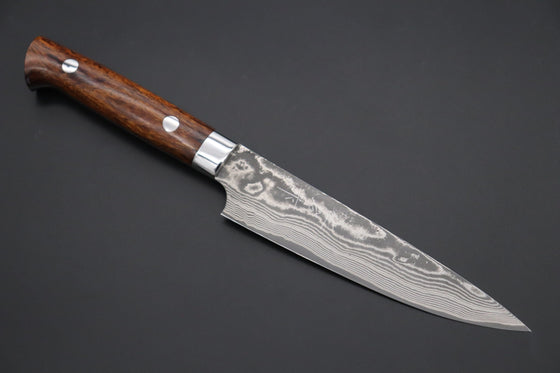 Takeshi Saji Petty Takeshi Saji VG-10 Custom Damascus Wild Series Petty (135mm and 150mm, Desert Ironwood Handle)